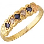 Genuine Sapphire & Diamond Ladies' Ring - By Mt Rushmore